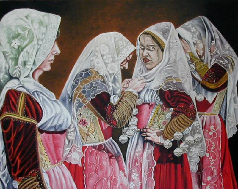 Preparativi per la sfilata costumi di Ittiri