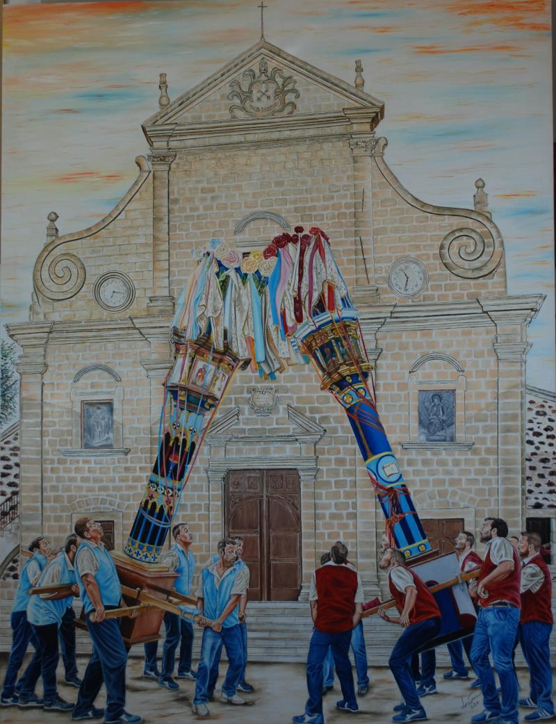 L'inchino dei candelieri in piazza a Ploaghe