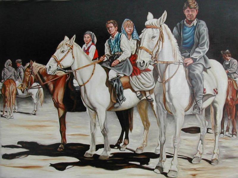 Famiglia M. a cavallo