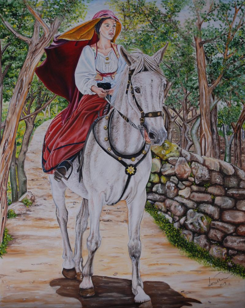Donna a cavallo, costume di Norbello