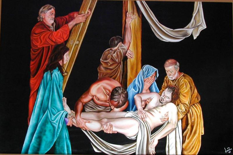 La discesa dalla croce. Via Matris - Chiesa di Cristo Re - Ploaghe