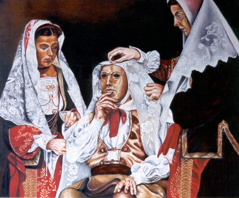 La vestizione de Su Componidori - Sartiglia di Oristano