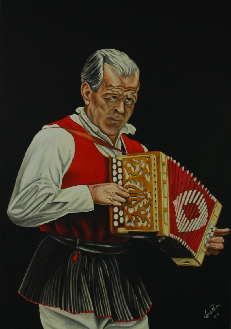 Suonatore di organetto di Villanova